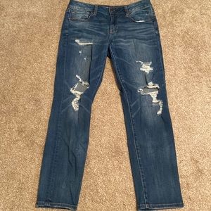 8 Short American Eagle Distressed Skinny Jeans